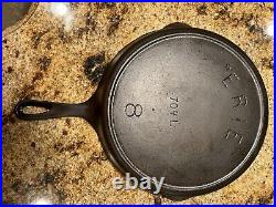 Vintage ERIE ARC #8 Cast Iron Skillet 704 L Heat Ring Read