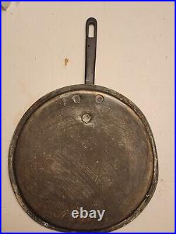 Vintage French Copper Pan 9 Fitted Lids With Cast Iron Handles