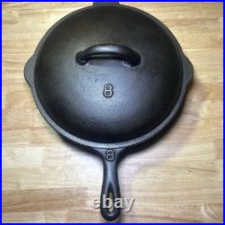 Vintage Fully Restored Unknown Maker Cast Iron Chicken Fryer Raised 8 Sits Flat