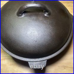 Vintage Fully Restored Unknown Maker Cast Iron Chicken Fryer Raised 8 Sits Flat