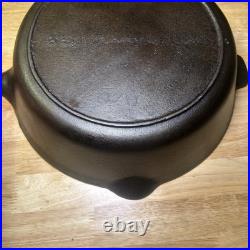 Vintage Fully Restored Unknown Maker Cast Iron Chicken Fryer Raised 8 Sits Flat