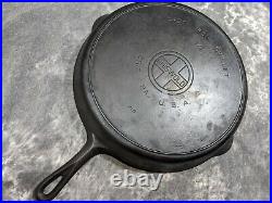 Vintage GRISWOLD #14 Cast Iron Skillet 718 Large Block Letter Logo with Heat Ring