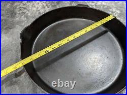 Vintage GRISWOLD #14 Cast Iron Skillet 718 Large Block Letter Logo with Heat Ring