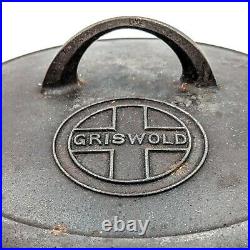 Vintage GRISWOLD Cast Iron Dutch Oven # 8 Deep Raised Letter Logo Tite Top Erie