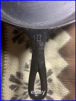 Vintage GRISWOLD Cast Iron SKILLET Frying Pan # 10 LARGE BLOCK LOGO Fast Ship