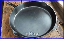 Vintage GRISWOLD Cast Iron SKILLET Frying Pan # 14 LARGE BLOCK LOGO Ironspoon
