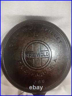 Vintage GRISWOLD Cast Iron SKILLET Frying Pan 6 LARGE BLOCK LOGO 699 Erie Pa