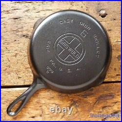 Vintage GRISWOLD Cast Iron SKILLET Frying Pan # 6 LARGE BLOCK LOGO Ironspoon