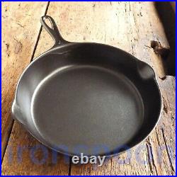 Vintage GRISWOLD Cast Iron SKILLET Frying Pan # 7 LARGE BLOCK LOGO Ironspoon