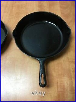 Vintage GRISWOLD Cast Iron SKILLET Frying Pan Set #7 8 9 READ Erie PA(2)