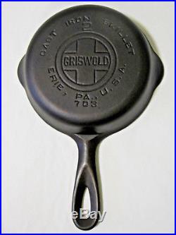 Vintage GRISWOLD EPU Cast Iron Skillet No. 2 703 6 Rare HTF