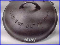 Vintage GRISWOLD TITE-TOP No 9 Dutch Oven 834J Cast Iron with Lid 2552 Nice