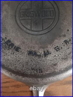Vintage Griswold #10 716 Cast Iron Skillet Frying Pan Large Logo