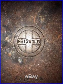 Vintage Griswold # 12 Erie Pa Cast Iron Skillet 719D withHeat Ring Small Logo