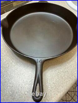 Vintage Griswold #14 Small Logo 15 1/4 Inch Cast Iron Skillet Heat Ring Restored