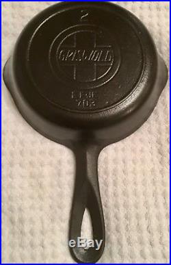 Vintage Griswold # 2 Cast Iron Skillet 703 With Slant Logo & Heat Ring