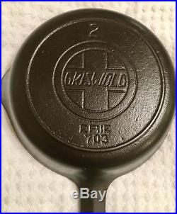 Vintage Griswold # 2 Cast Iron Skillet 703 With Slant Logo & Heat Ring