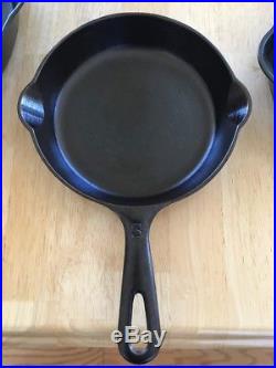 Vintage Griswold #3-10 Small Block Logo Erie PA Matching Cast Iron Skillet Set