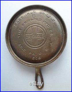Vintage Griswold #6 606 Cast Iron Griddle Large Logo USA no warping