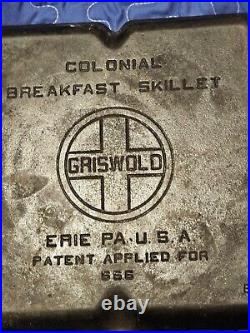 Vintage Griswold #666 Colonial Breakfast Skillet Cast Iron Pan Large Logo B