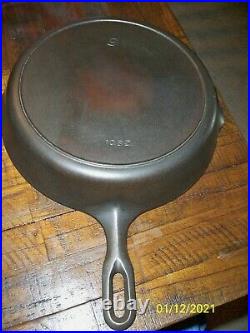 Vintage Griswold #9 Iron Mountain Cast Iron Skillet With Heat Ring 1082