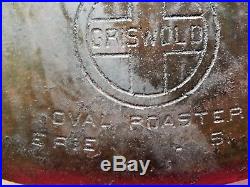 Vintage Griswold Cast Iron # 5 Oval Roaster Nice