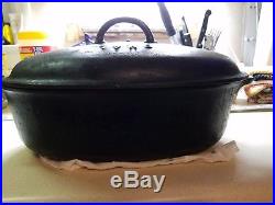 Vintage Griswold Cast Iron # 5 Oval Roaster Nice