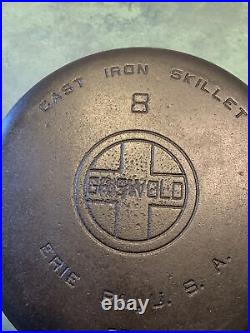 Vintage Griswold Cast Iron #8 704 Level Cleaned/Seasoned