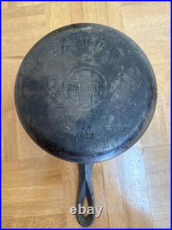 Vintage Griswold Cast Iron Deep Fat Fryer 1003 With Handle Sits Flat