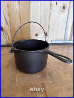 Vintage Griswold Cast Iron Deep Fat Fryer 1003 With Handle Sits Flat