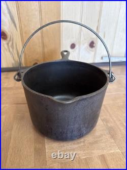 Vintage Griswold Cast Iron Deep Fat Fryer 1003 With Handle Sits Flat