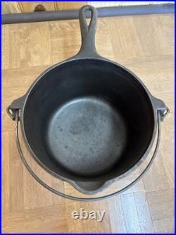 Vintage Griswold Cast Iron Deep Fat Fryer 1003 With Handle Sits Flat