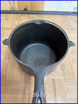 Vintage Griswold Cast Iron Deep Fat Fryer 1003 With Handle Sits Flat