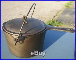 Vintage Griswold Cast Iron Deep Fat Fryer Antique Small Block Logo 1003 Pot