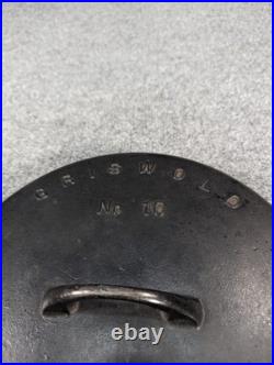 Vintage Griswold Cast Iron No. 10 Self Basting Skillet Cover Lid #1050