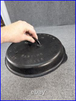 Vintage Griswold Cast Iron No. 10 Self Basting Skillet Cover Lid #1050