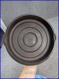 Vintage Griswold Cast Iron No. 10 Self Basting Skillet Cover Lid #1050