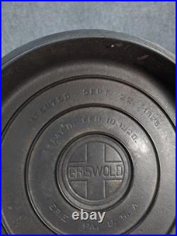 Vintage Griswold Cast Iron No. 10 Self Basting Skillet Cover Lid #1050