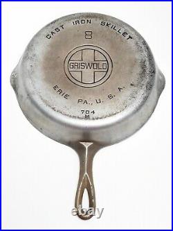 Vintage Griswold Cast Iron No. 8 Skillet 704 with Self Basting Skillet Cover 1048A