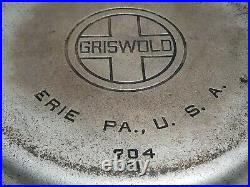 Vintage Griswold Cast Iron No. 8 Skillet 704 with Self Basting Skillet Cover 1048A