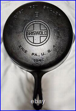 Vintage Griswold Cast Iron Skillet #8 Large Logo Block Letters 704A