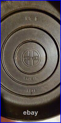Vintage Griswold Cast Iron Skillet Lid 1098B # 8