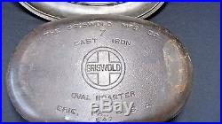 Vintage Griswold Cast Iron cookware Dutch Oven Oval Roaster #7