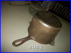 Vintage Griswold Deep Fat Fryer Cast Iron With Wire Basket # 1003 pot pan/Clean