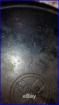 Vintage Griswold Erie No. 20 Hotel Cast Iron Skillet With Heat Ring RARE