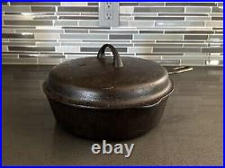 Vintage Griswold Iron Mountain Cast Iron #8 Chicken Pan 1034 A & Lid 1035 A READ