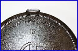 Vintage Griswold Large Block Logo #12 Cast Iron Skillet with Heat Ring