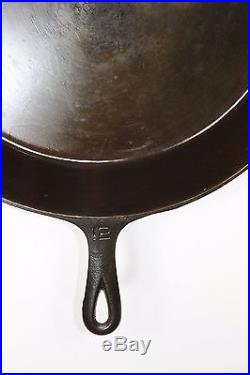 Vintage Griswold Large Block Logo #12 Cast Iron Skillet with Heat Ring