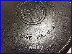 Vintage Griswold Large Block Logo #12 Cast Iron Skillet with Heat Ring Erie PA