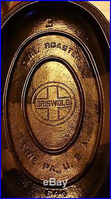 Vintage Griswold Large Block Logo #3 Cast Iron Dutch Oven Oval Roaster